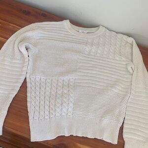 White textured sweater